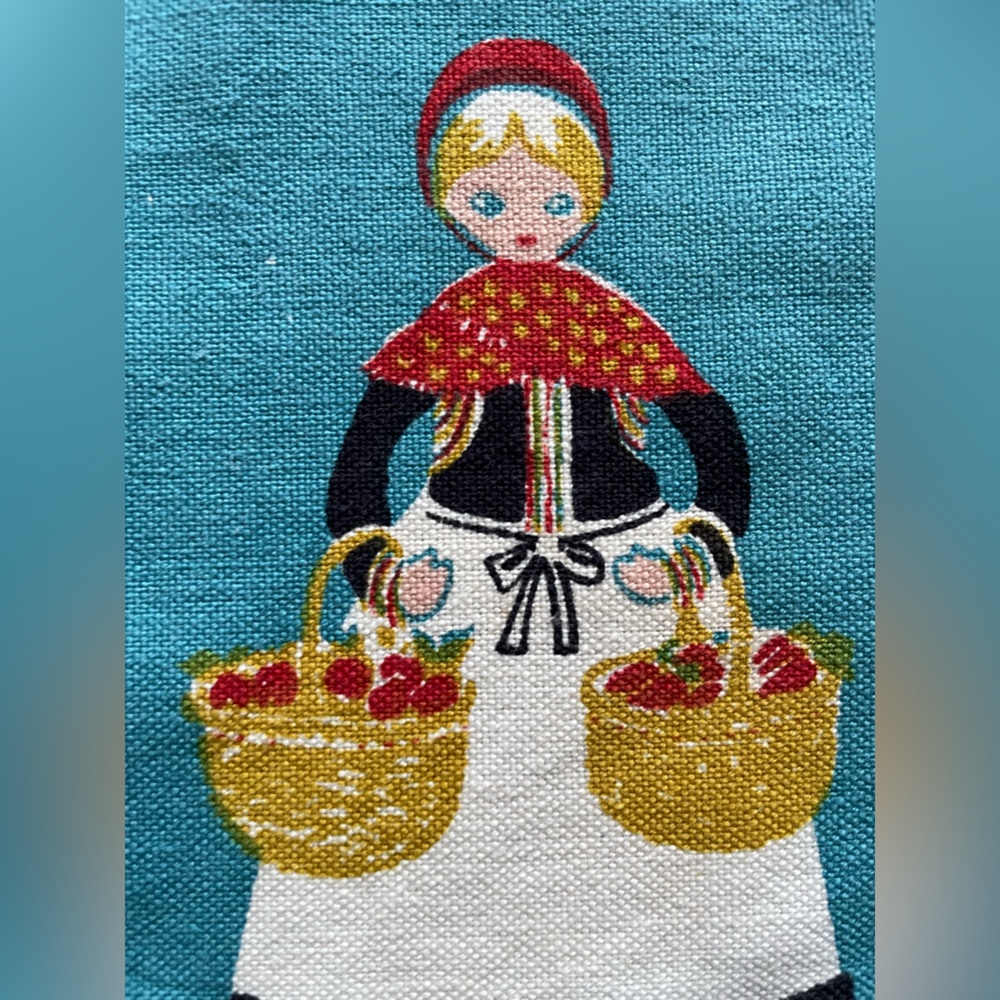 Vintage Scandinavian Folk Art Textile